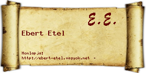 Ebert Etel névjegykártya